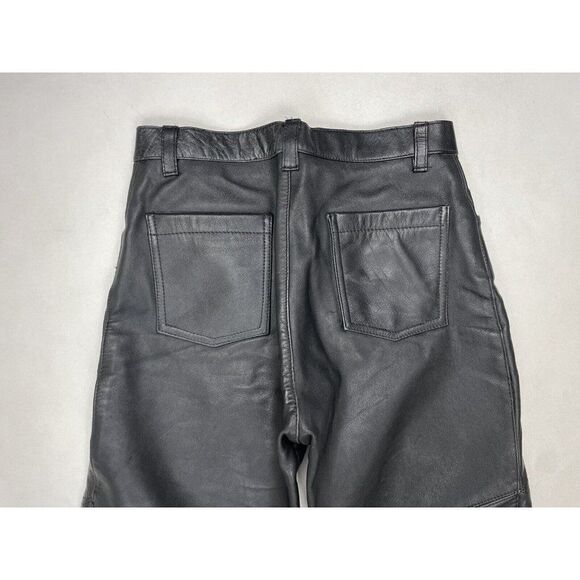 VINTAGE Wilsons Leather Pants Men Size 28 x 34 Black Tag size 32 USA 90s - Picture 7 of 11